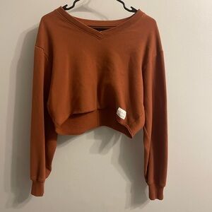 Hollister Rust Orange Cropped Sweatshirt